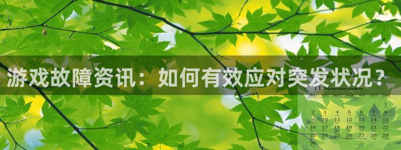 蓝冠娱乐官方注册登录：游戏故障资讯：如何有效应对突发状况？