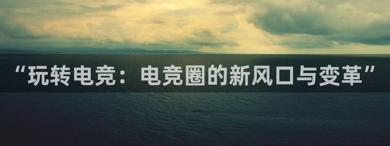蓝冠娱乐集团：“玩转电竞：电竞圈的新风口与变革”